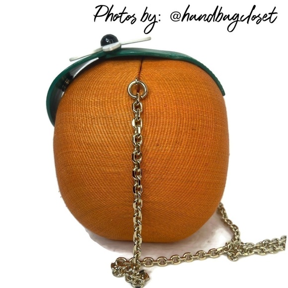 Kate Spade Orange Fruit Spice Things Up Novelty Straw Crossbody Purse Handbag - Picture 12 of 16
